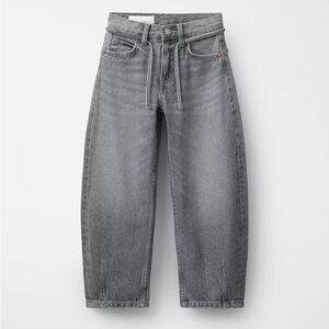 Zara Barrel Gray Jeans with Belt Size 6-7 Years
